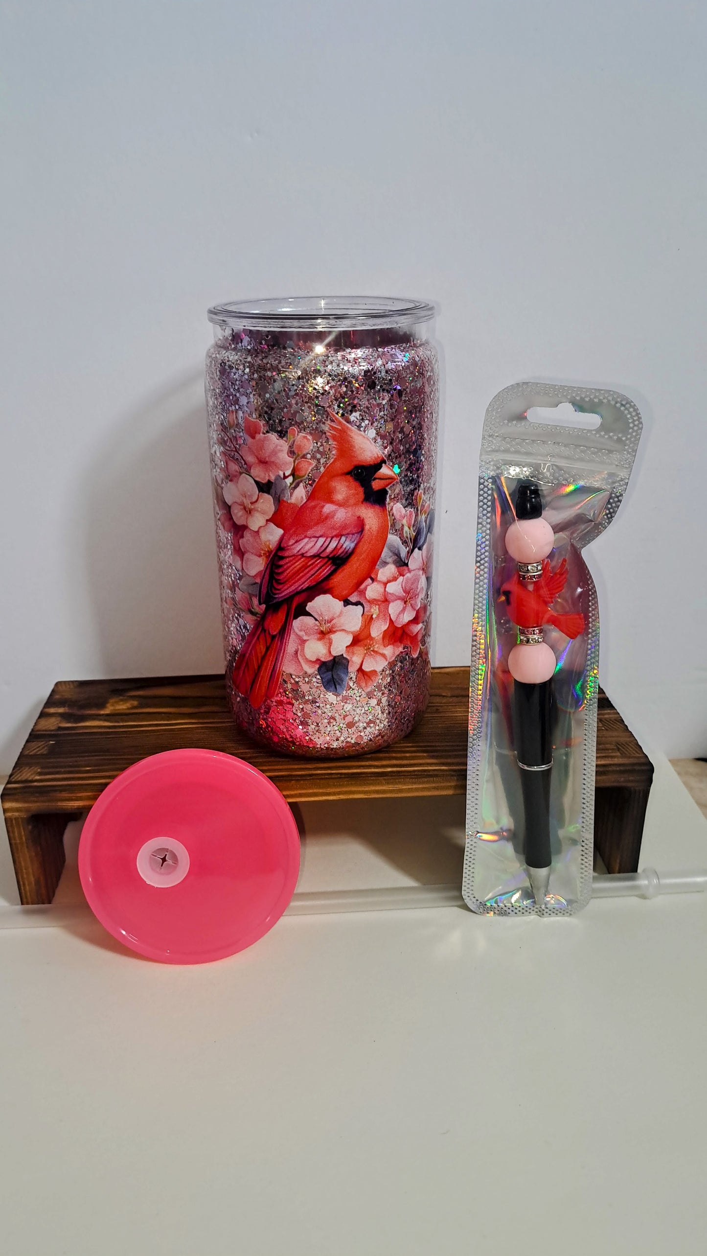 16oz Glitter Tumber with Pen