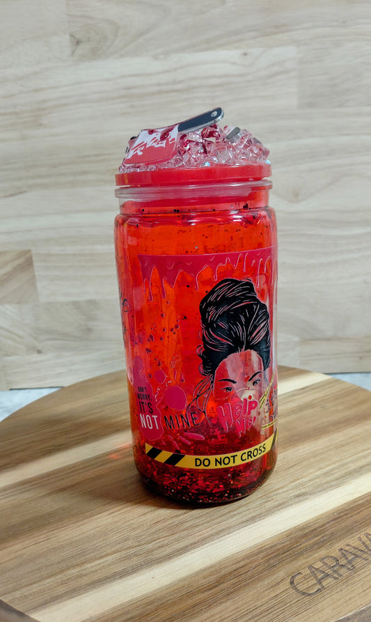 16oz Tumber with Fake Ice Tumbler Topper