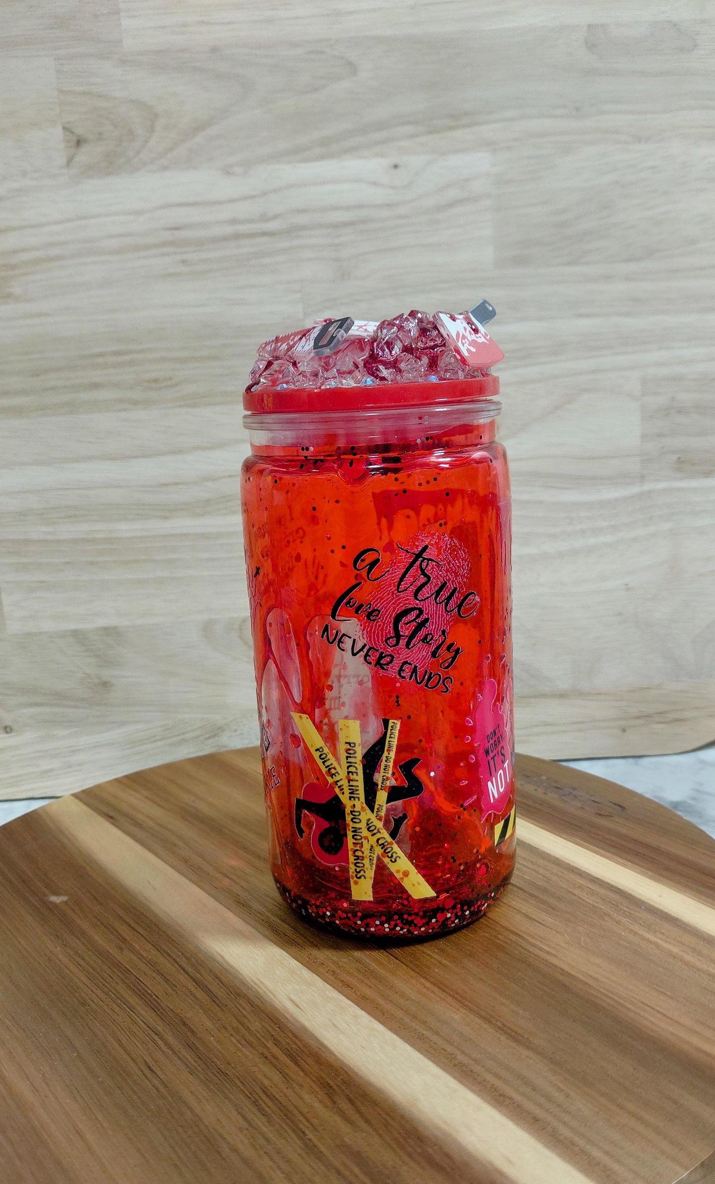 16oz Tumber with Fake Ice Tumbler Topper