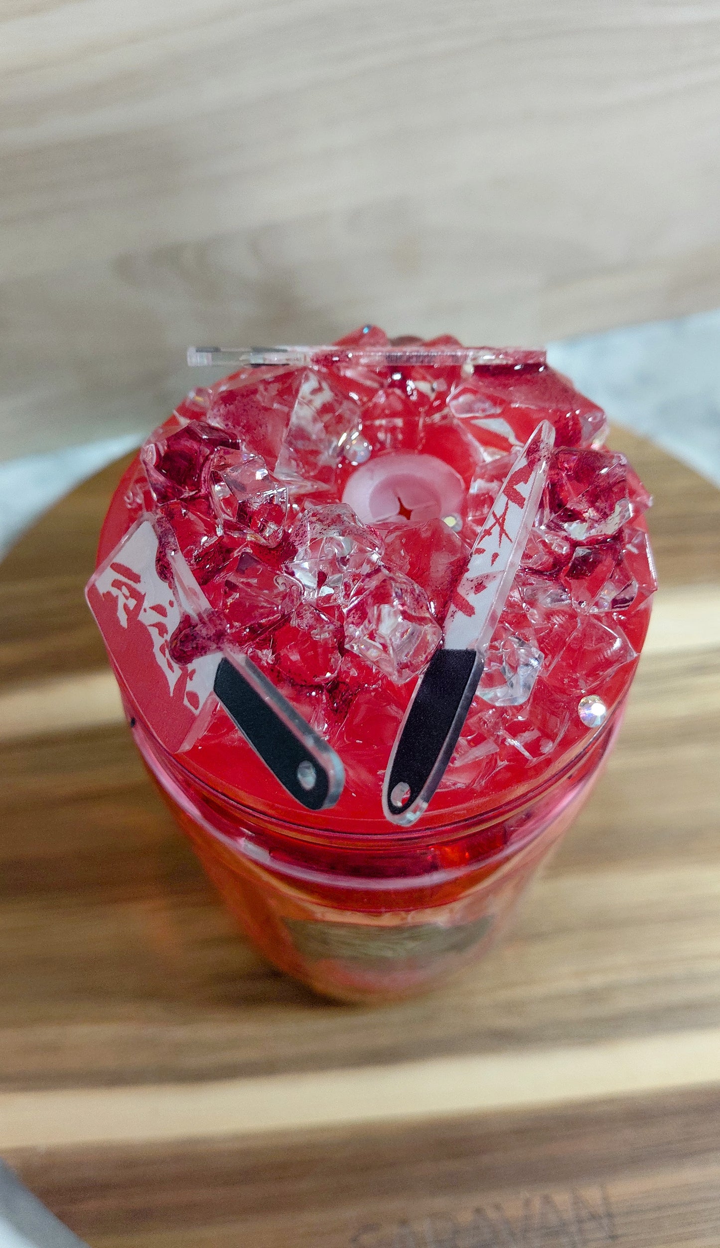 16oz Tumber with Fake Ice Tumbler Topper