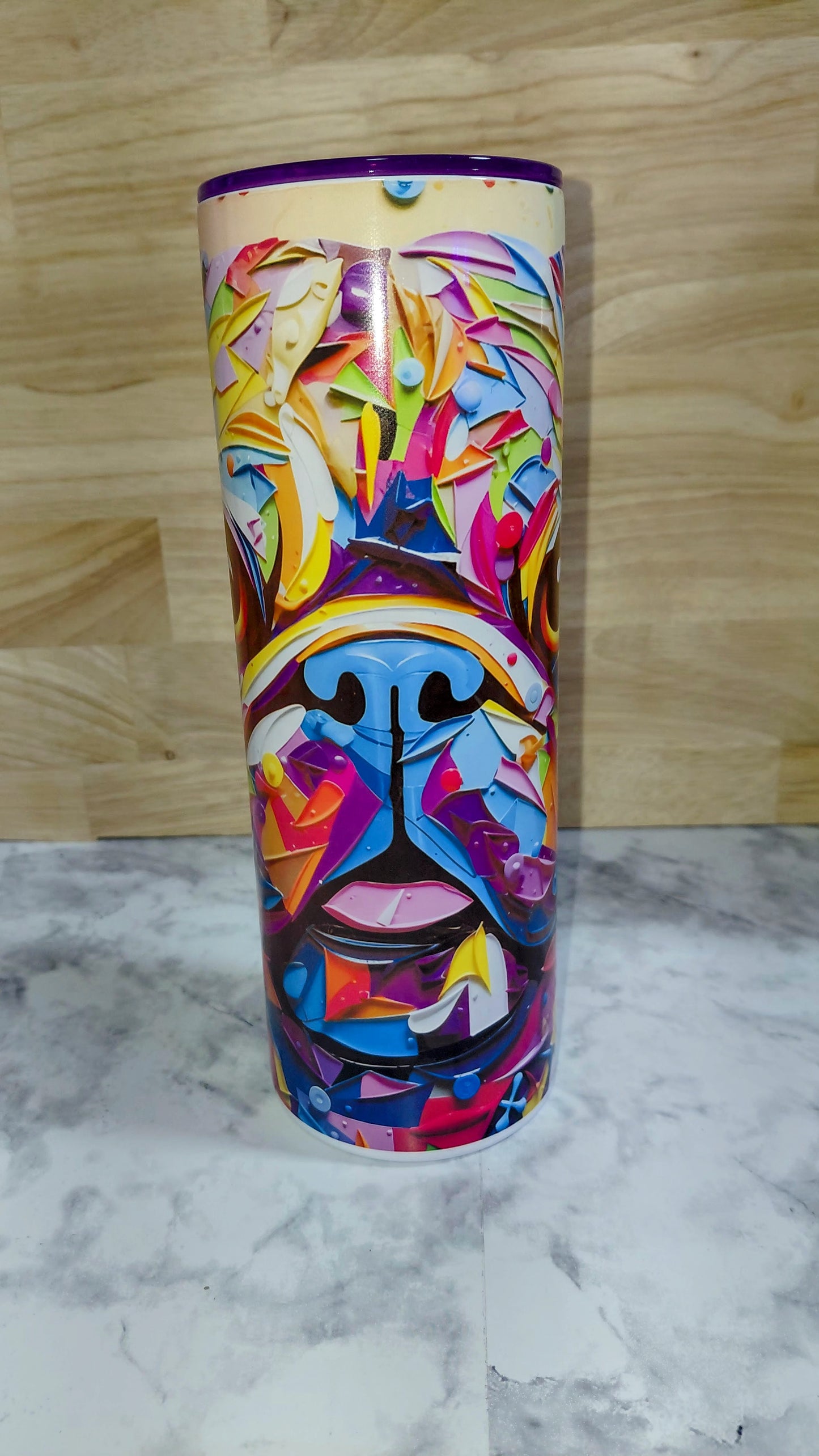 20Oz Tumbler Dog 1 (Purple Lid)